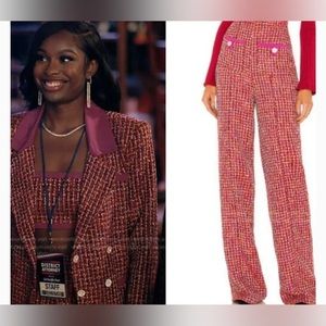 XS Lovers and Friends xRevolve Pink and Red high waisted tweed pant with tags